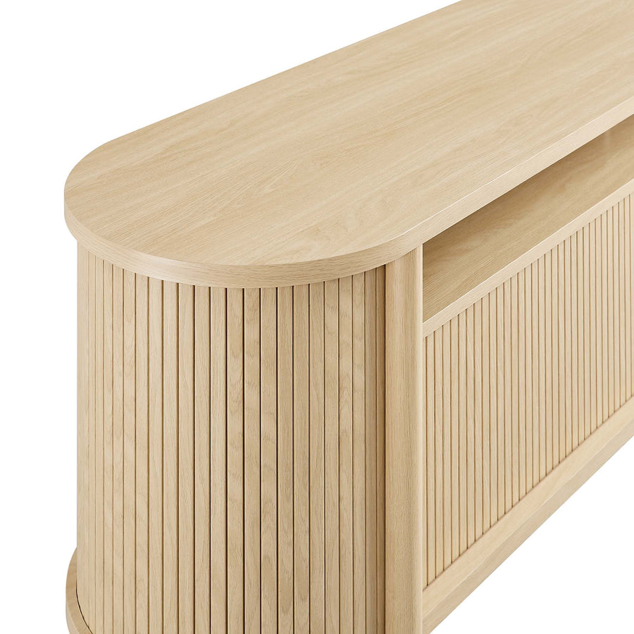 Marlon 71" Curved TV Stand in Oak