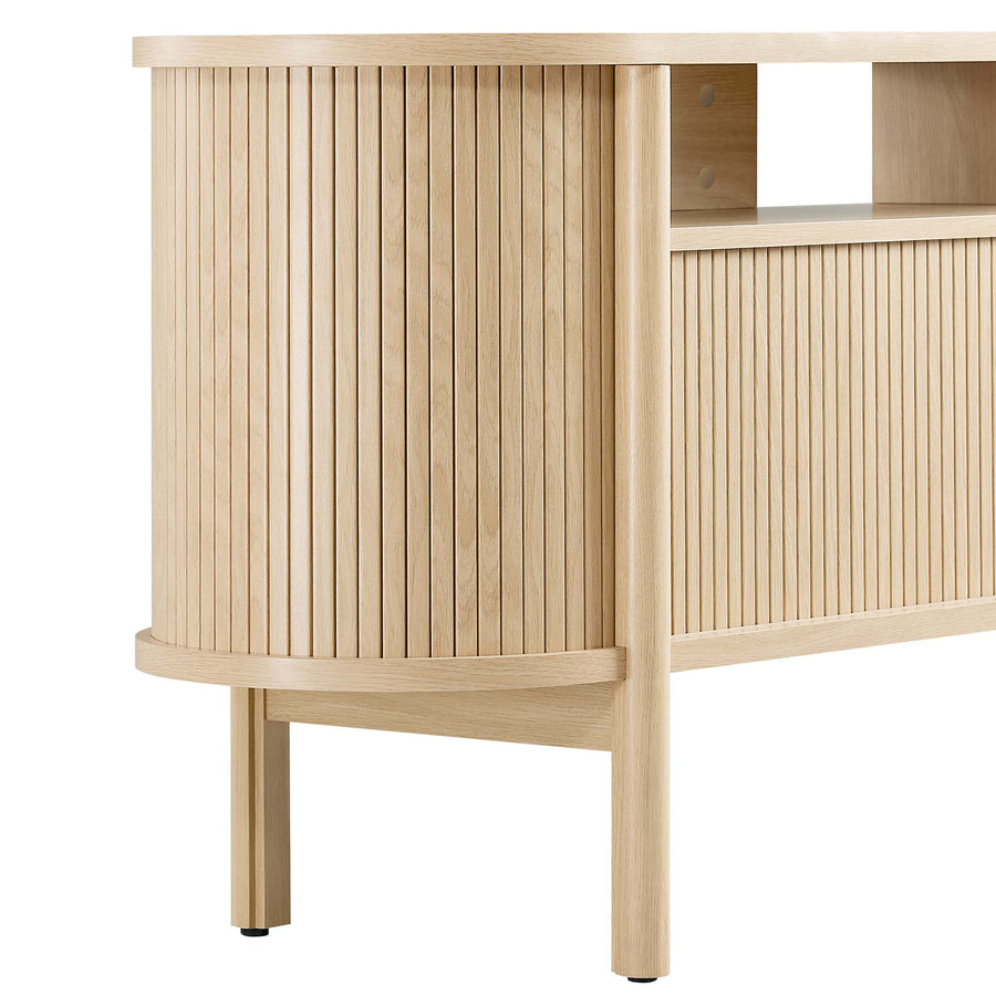 Marlon 71" Curved TV Stand in Oak