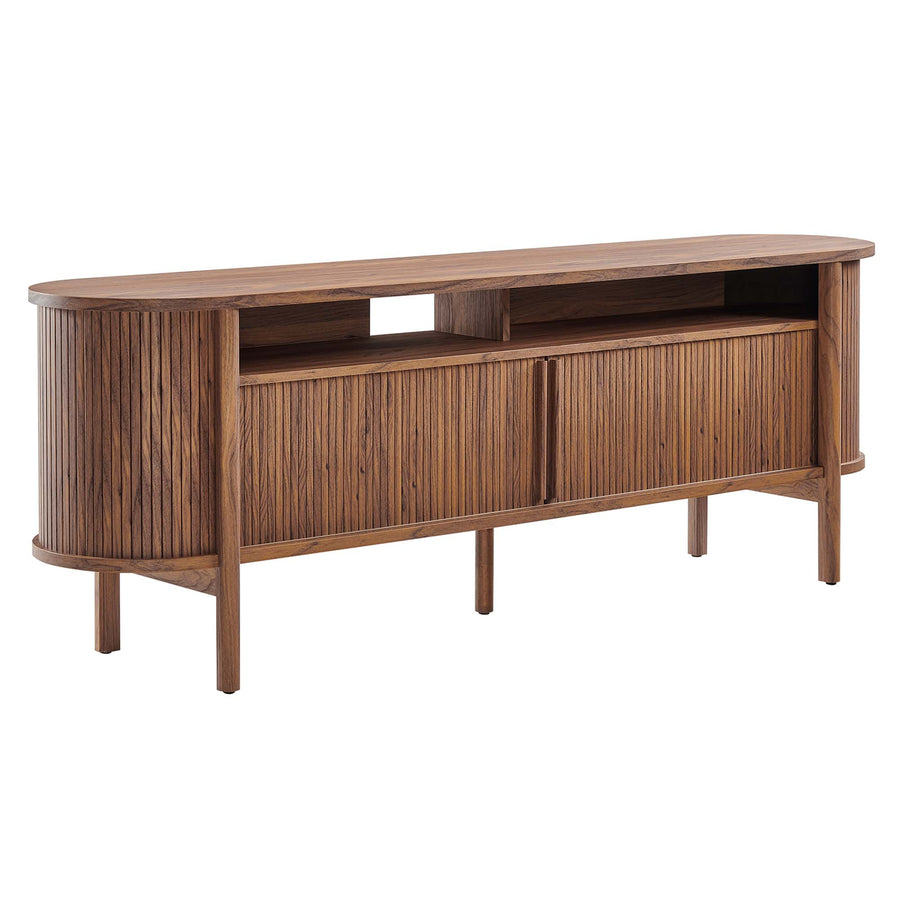 Marlon 71" Curved TV Stand in Walnut