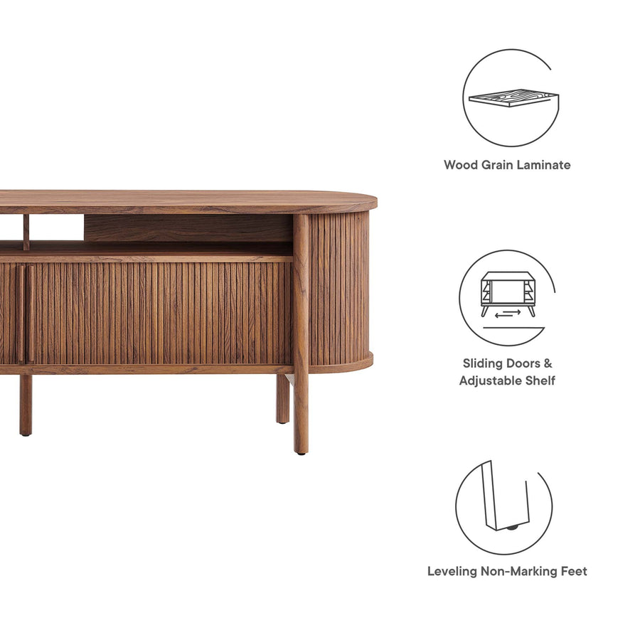 Marlon 71" Curved TV Stand in Walnut