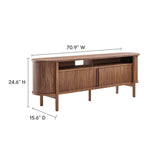 Marlon 71" Curved TV Stand in Walnut