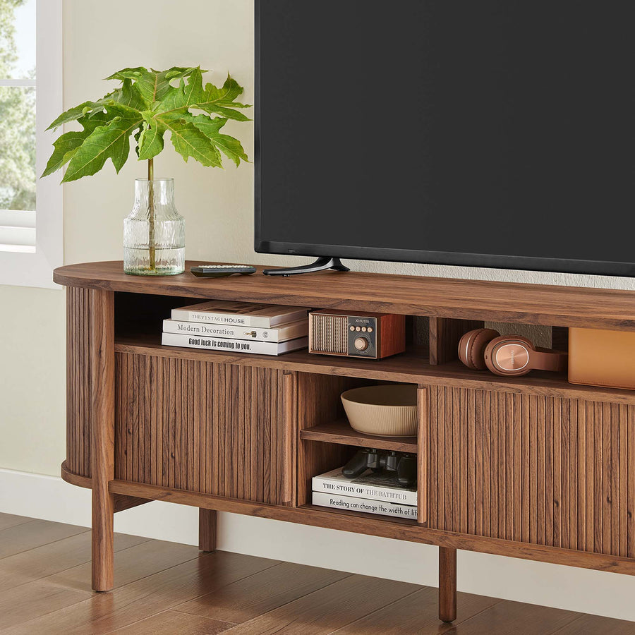 Marlon 71" Curved TV Stand in Walnut