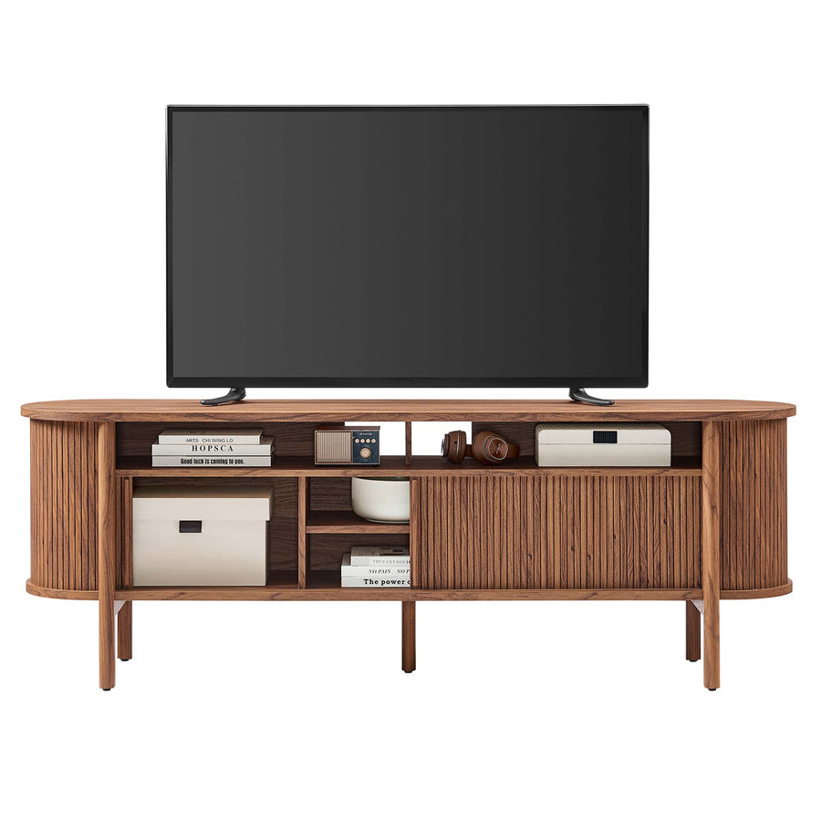 Marlon 71" Curved TV Stand in Walnut