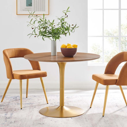 Pursuit 40" Dining Table in Walnut Gold