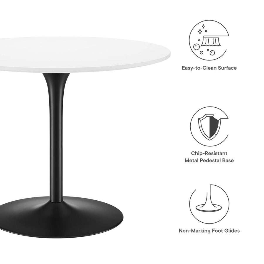 Kinsale 40" Dining Table in White Black