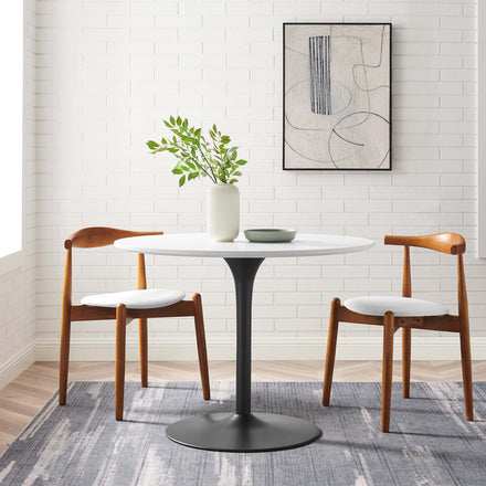 Pursuit 40" Dining Table in White Black