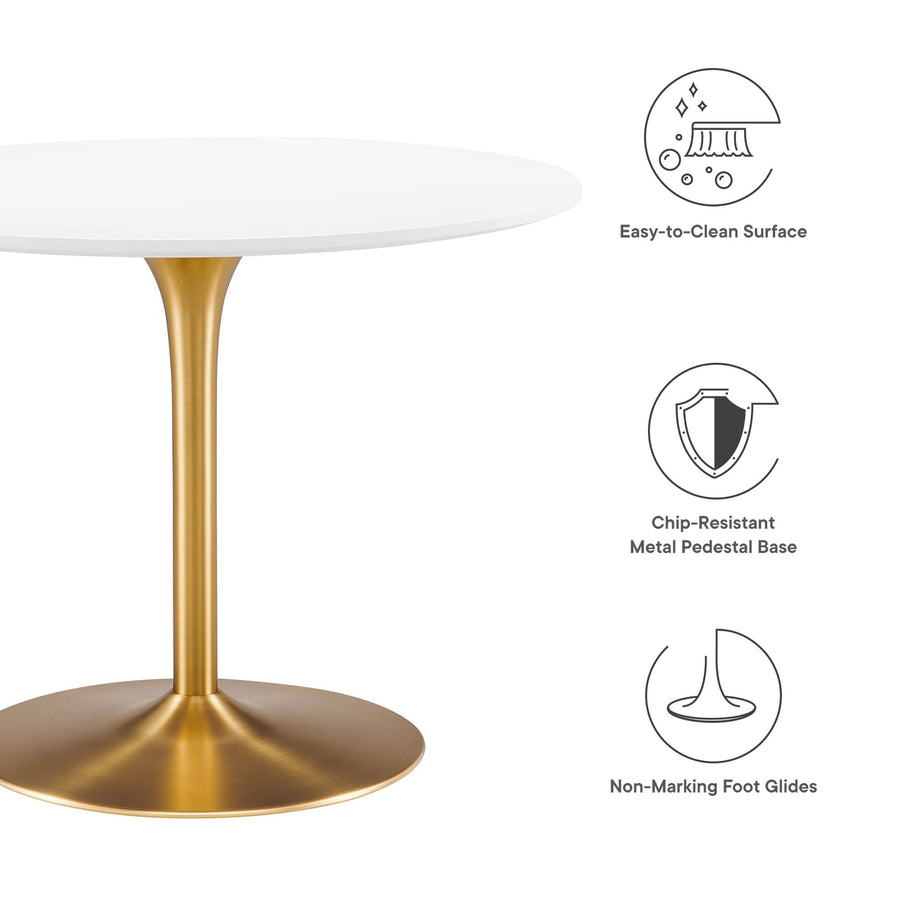 Kinsale 40" Dining Table in White Gold