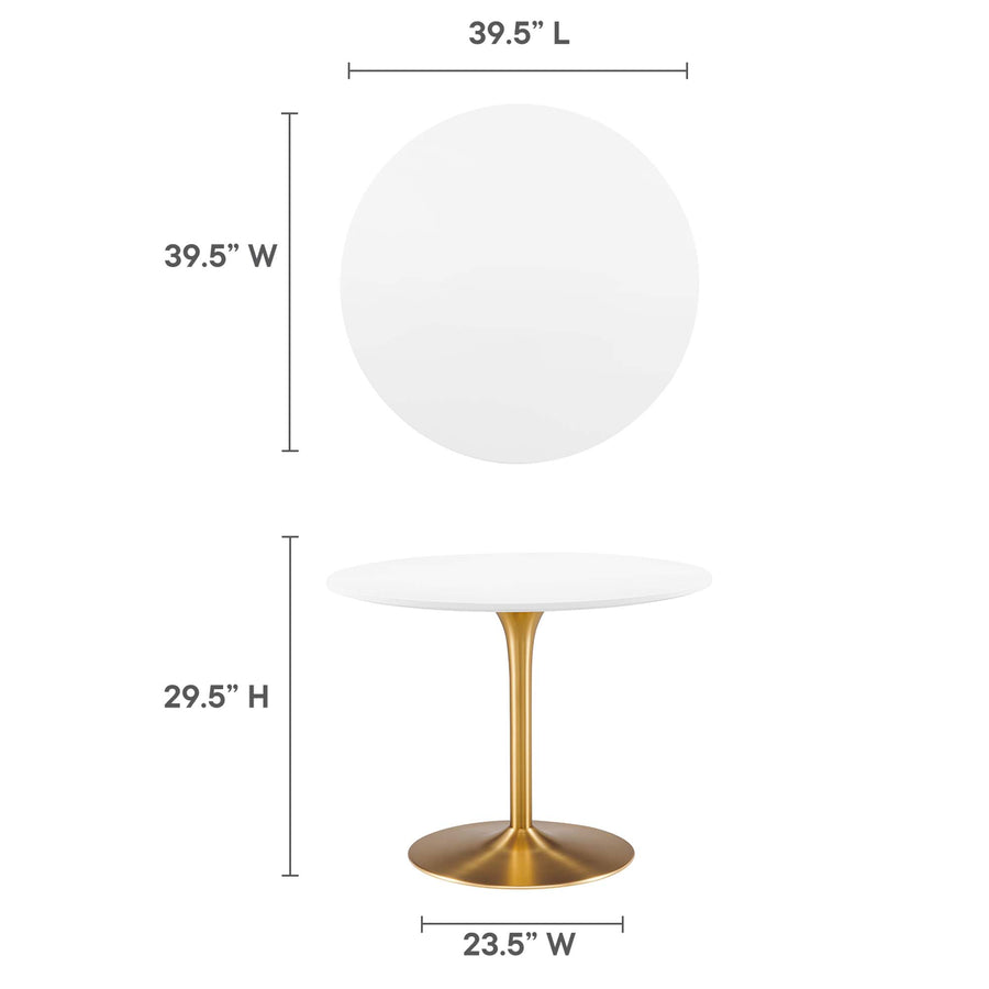 Kinsale 40" Dining Table in White Gold