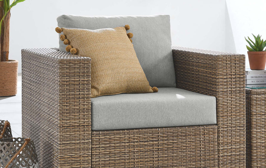 Sienna Outdoor Patio Armchair in Cappuccino Gray