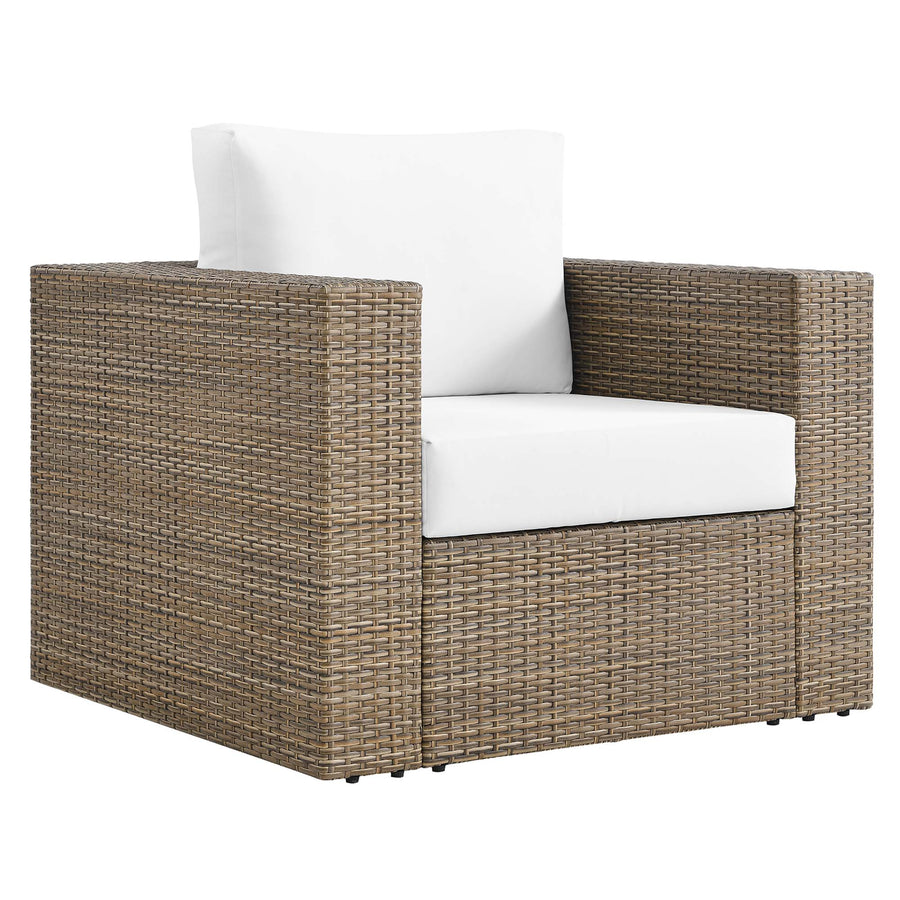 Sienna Outdoor Patio Armchair in Cappuccino White