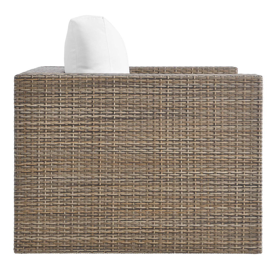 Sienna Outdoor Patio Armchair in Cappuccino White
