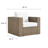 Sienna Outdoor Patio Armchair in Cappuccino White