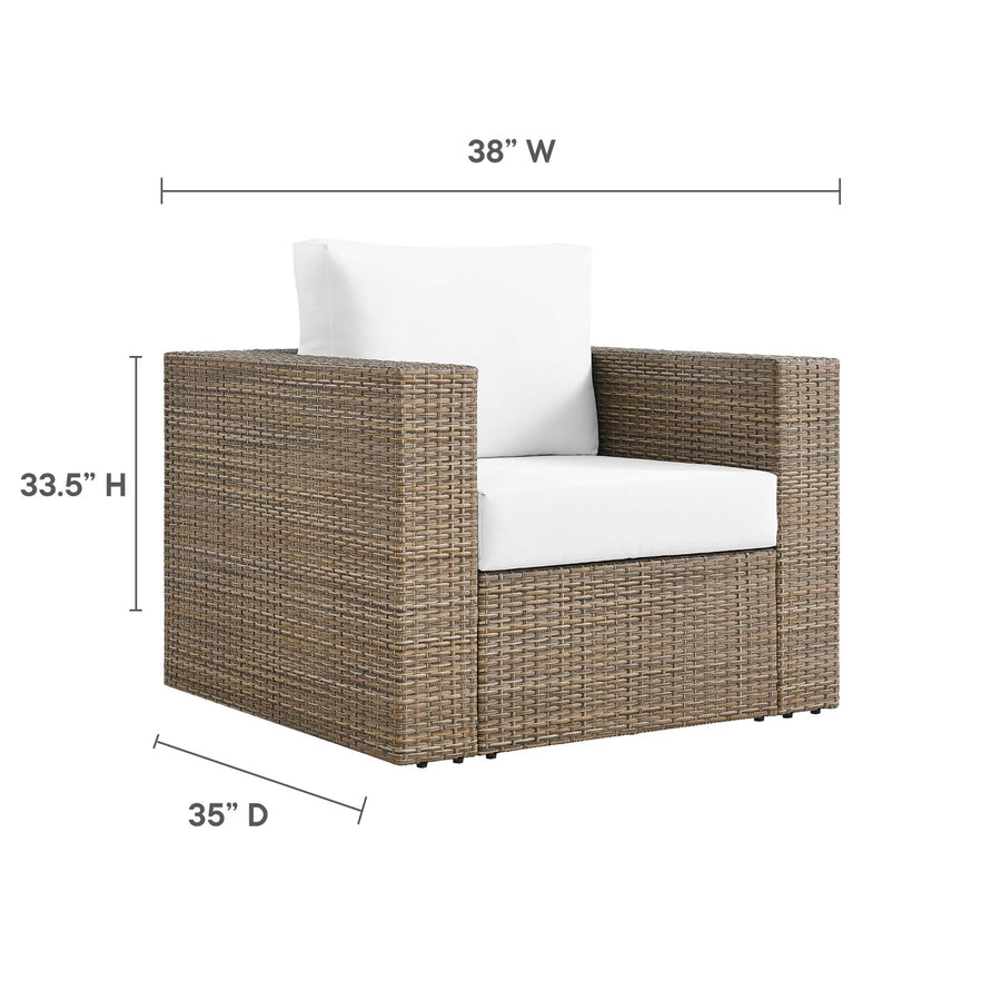 Sienna Outdoor Patio Armchair in Cappuccino White