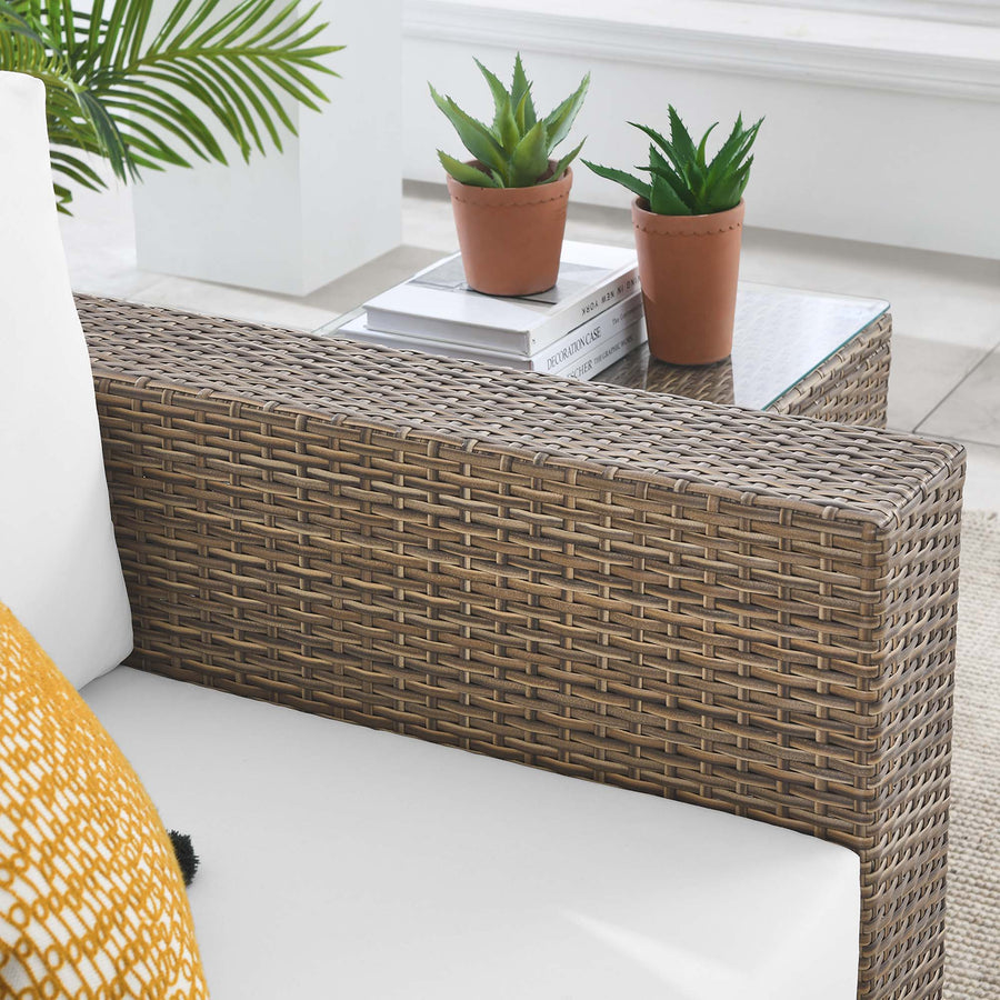 Sienna Outdoor Patio Armchair in Cappuccino White
