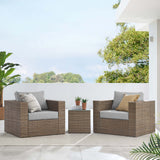 Sienna 3-Piece Outdoor Patio Furniture Set in Cappuccino Gray