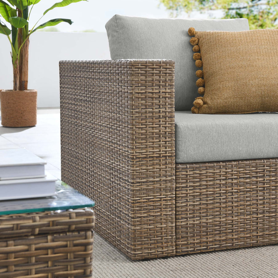 Sienna 3-Piece Outdoor Patio Furniture Set in Cappuccino Gray