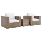 Sienna 3-Piece Outdoor Patio Furniture Set in Cappuccino White