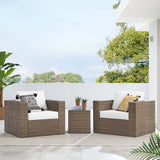 Sienna 3-Piece Outdoor Patio Furniture Set in Cappuccino White