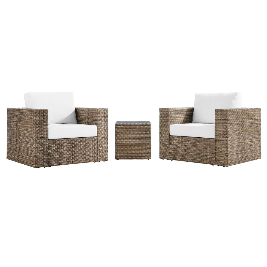 Sienna 3-Piece Outdoor Patio Furniture Set in Cappuccino White