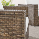 Sienna 4-Piece Outdoor Patio Furniture Set in Cappuccino White