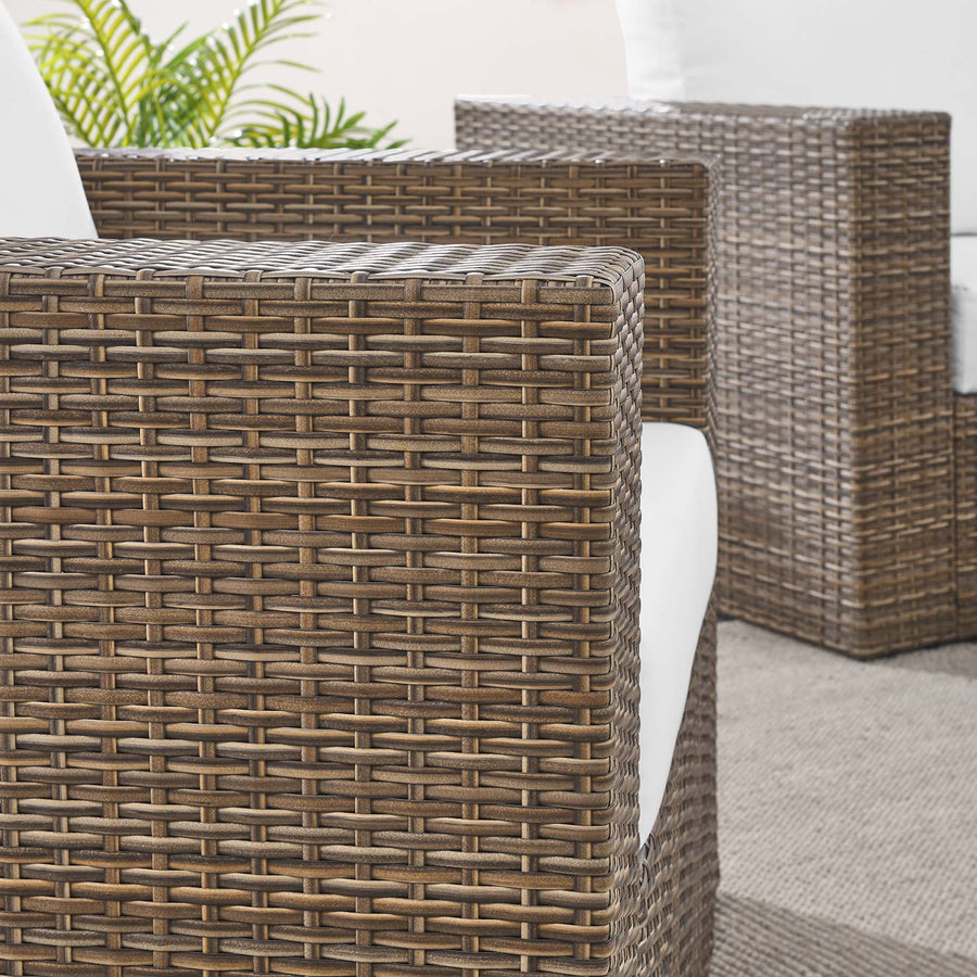 Sienna 4-Piece Outdoor Patio Furniture Set in Cappuccino White