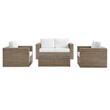 Sienna 4-Piece Outdoor Patio Furniture Set in Cappuccino White