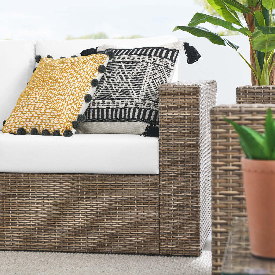 Sienna 5-Piece Outdoor Patio Furniture Set in Cappuccino White