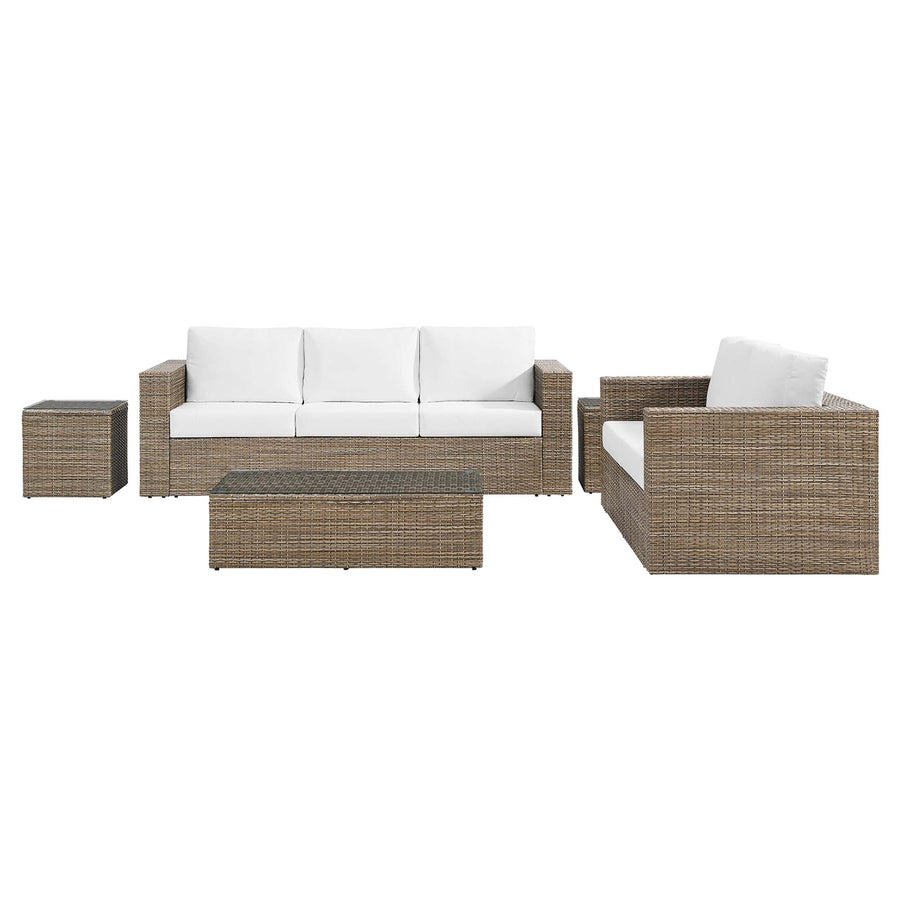 Sienna 5-Piece Outdoor Patio Furniture Set in Cappuccino White