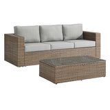 Sienna 2-Piece Outdoor Patio Furniture Set in Cappuccino Gray