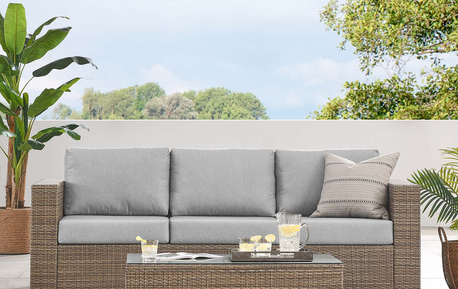 Sienna 2-Piece Outdoor Patio Furniture Set in Cappuccino Gray