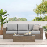 Sienna 2-Piece Outdoor Patio Furniture Set in Cappuccino Gray