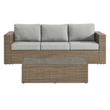 Sienna 2-Piece Outdoor Patio Furniture Set in Cappuccino Gray