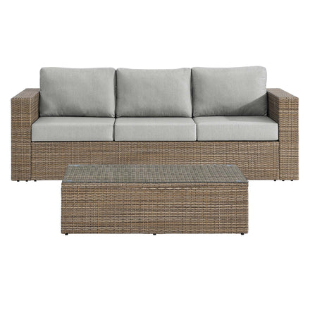 Convene 2-Piece Outdoor Patio Furniture Set in Cappuccino Gray