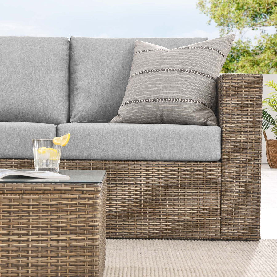 Sienna 2-Piece Outdoor Patio Furniture Set in Cappuccino Gray