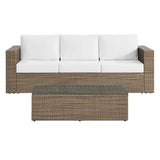 Sienna 2-Piece Outdoor Patio Furniture Set in Cappuccino White