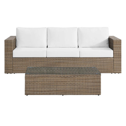 Convene 2-Piece Outdoor Patio Furniture Set in Cappuccino White