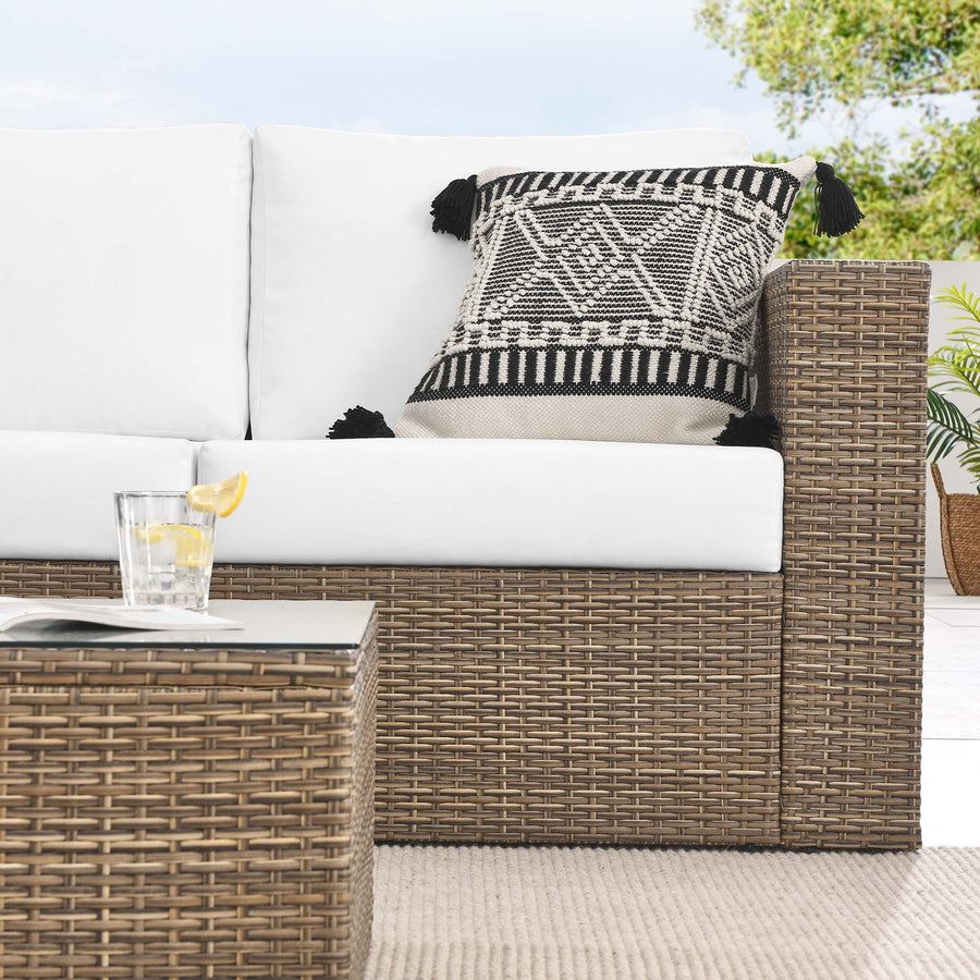 Sienna 2-Piece Outdoor Patio Furniture Set in Cappuccino White