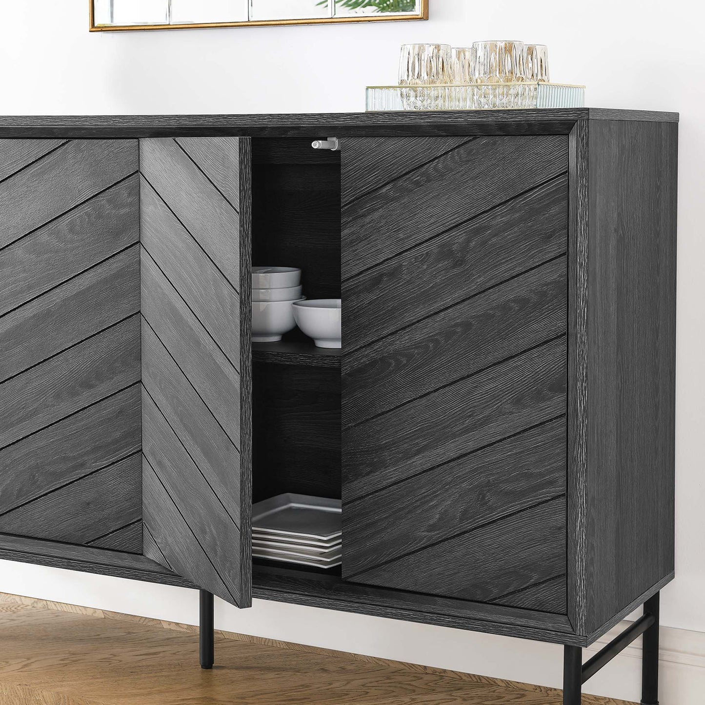 Harper Chevron Sideboard by Furniture For America