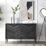 Foxglove Chevron Sideboard in Black