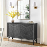 Foxglove Chevron Sideboard in Black
