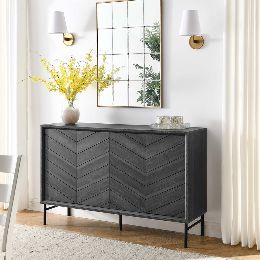 Foxglove Chevron Sideboard in Black
