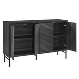 Foxglove Chevron Sideboard in Black