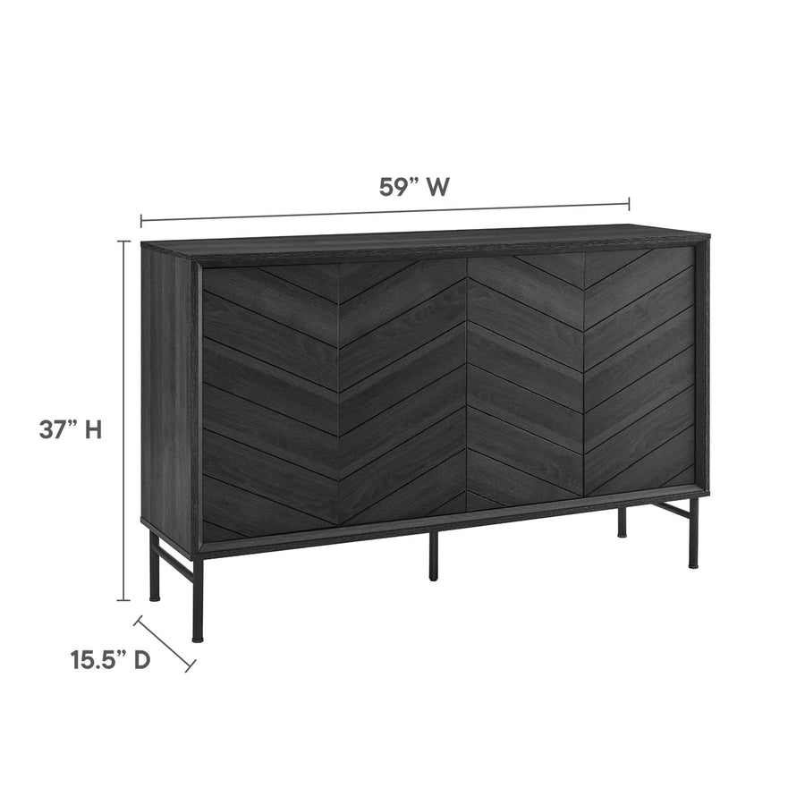 Foxglove Chevron Sideboard in Black