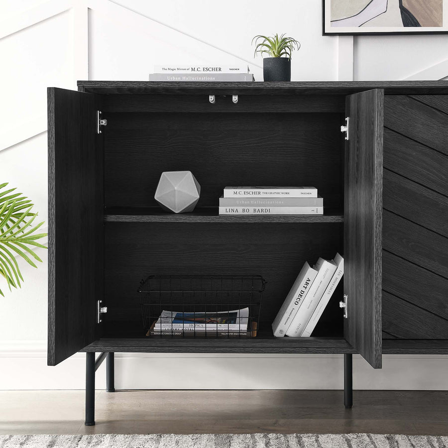 Foxglove Chevron Sideboard in Black