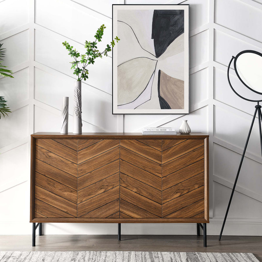 Foxglove Chevron Sideboard in Walnut