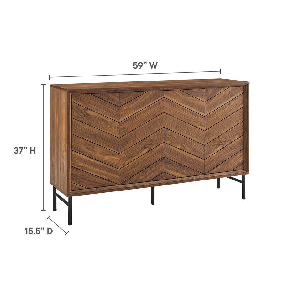 Foxglove Chevron Sideboard in Walnut