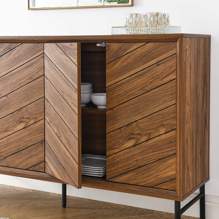 Foxglove Chevron Sideboard in Walnut