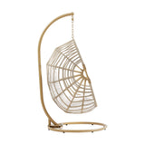 Notus Wicker Rattan Outdoor Patio Rattan Swing Chair in Natural White