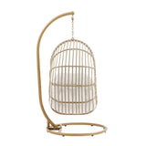 Notus Wicker Rattan Outdoor Patio Rattan Swing Chair in Natural White