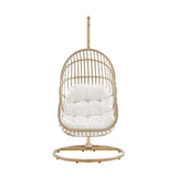 Notus Wicker Rattan Outdoor Patio Rattan Swing Chair in Natural White